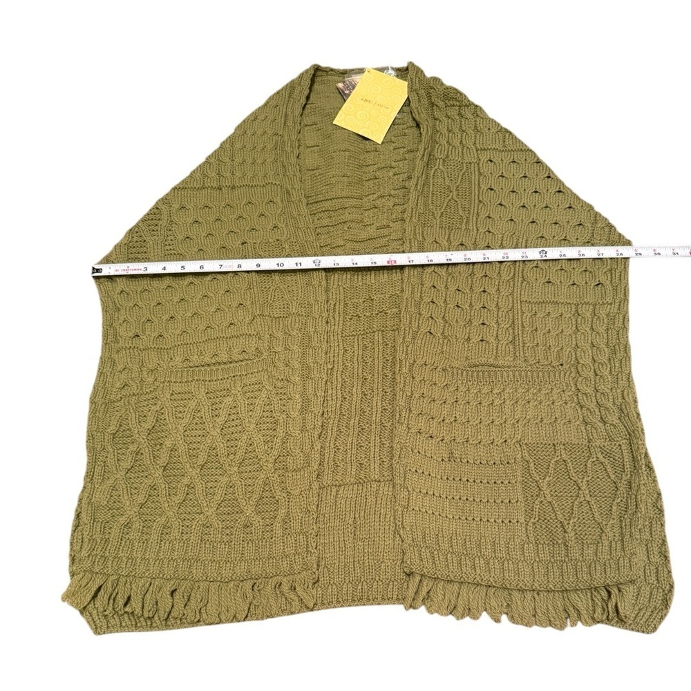 Connemara Knitwear Sweater Merino Wool Chunky Knit Fisherman Shawl Wrap New - Picture 7 of 16
